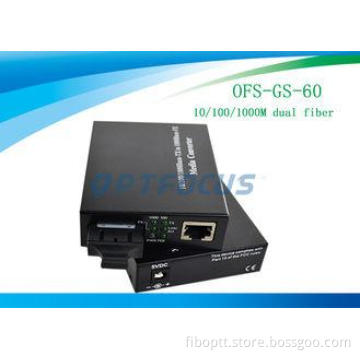 Single Mode Fiber Media Converter 10 / 100 / 1000 Base - Tx